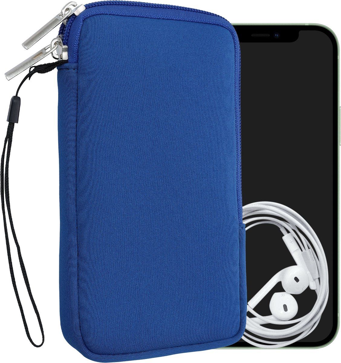 kwmobile Tasje voor smartphones L - 6,5" - Insteekhoesje van neopreen in Baltisch blauw - 16,5 x 8,9 cm