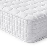 Vesgantti Matras, 24 cm hoog, H3, 90 x 200 cm, middelhard, 7-zones, pocketveringmatras, orthopedische pocketveringmatras, Öko-Tex-koudschuimmatras, wit, Tight Top