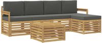 vidaXL Buiten bankenset 6-delig Wit en Antracietkleurig Polyester