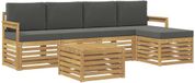 vidaXL Buiten bankenset 6-delig Wit en Antracietkleurig Polyester