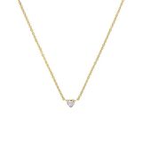 Lucardi Dames Stalen goldplated ketting hart met zirkonia