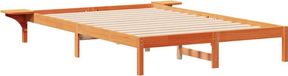 vidaXL Bedframe met nachtkastjes, donkerbruin, 140 x 220 cm