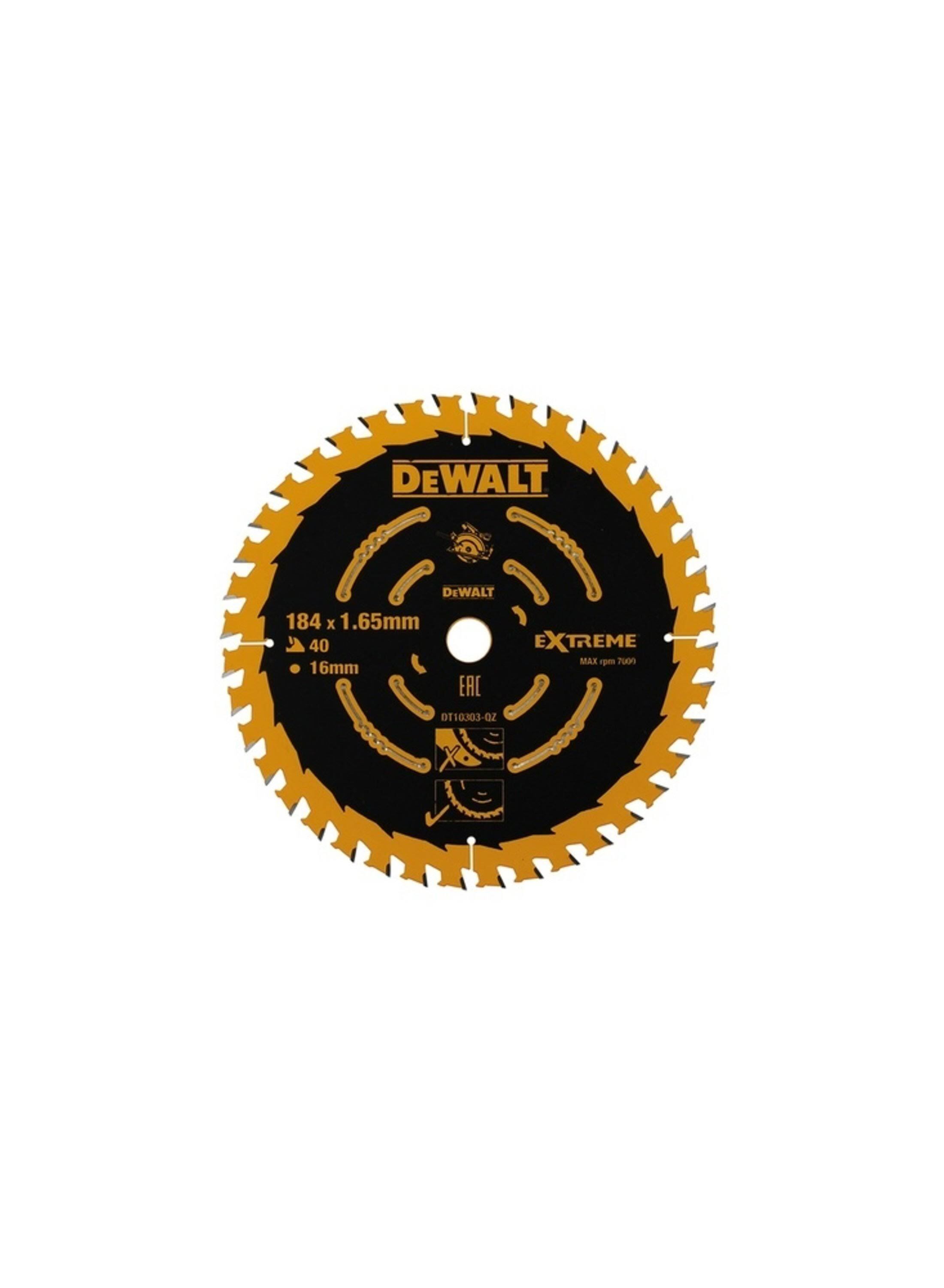 DeWalt DT10303 Cirkelzaagblad Extreme 184x16mm 40T
