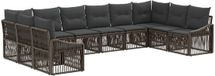 vidaXL Ensemble de bancs de jardin 10 pièces gris polyrattan