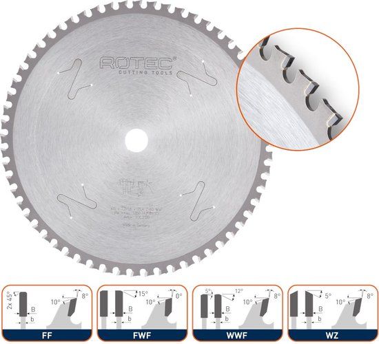 Rotec HM dry-cutter zaagblad bouwstaal, ø355x2,4x30mm Z=80 WWF - 5560164