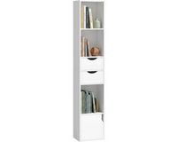 Homcom Boekenkast - Spaanplaat, MDF - 30 x 24 x 158 cm - Wit