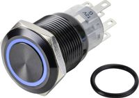 TRU COMPONENTS TC-9428176 LAS1-AGQ-22E/B/12V/A Druktoets 250 V/AC 3 A 2x uit/(aan) Moment Blauw (Ø) 19 mm IP65 1 stuk(s)