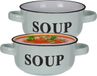 Excellent Houseware Bols à soupe/bols de service - 2x - porcelaine - D13 x H7 cm - vert menthe