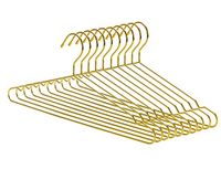 Nature Smile 45 cm zware metalen hangers, ruimtebesparende kleerhangers, metalen kleerhangers, kleerhanger, standaard pakhangers, ideaal voor dagelijks gebruik, 10 stuks, goud