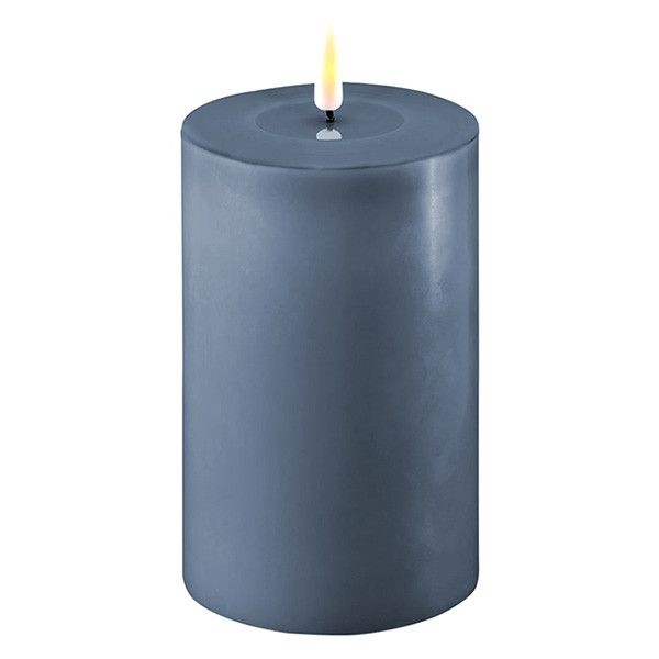LED Candle 10 x 15 cm | Ice Blue | 3D Flame | Deluxe HomeArt