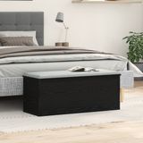 vidaXL Opslagdoos Zwart Eiken 90 x 35 x 35 cm Bewerkt Hout