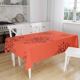 Bonamaison Tafelkleed, Anti-Mold, Sneldrogend, Waterdicht, 100% Polyester Tafellaken, Oranje Bordeaux, 140 x 160 Cm
