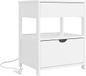 SoBuy Nachttafel met USB en Stopcontacten - Wit - 2 Laden - Open Vak - 55x38x45 cm | FRG258-II-E-W