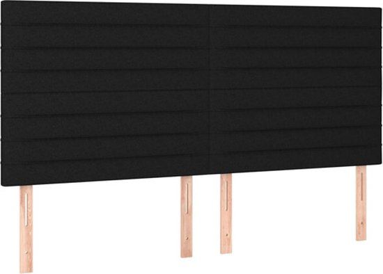 vidaXL Hoofdbord - Zwart - 180x5x118/128 cm - Stof