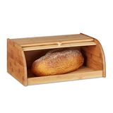 Relaxdays Broodtrommel Bamboe met Rolluik