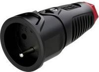 PCE 2410-sr Koppeling met randaarde Rubber, Kunststof 230 V Zwart IP20