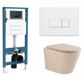 QeramiQ Dely Toiletset - Hangend toilet - Inbouwreservoir - Slimme zitting - Glans witte bedieningsplaat