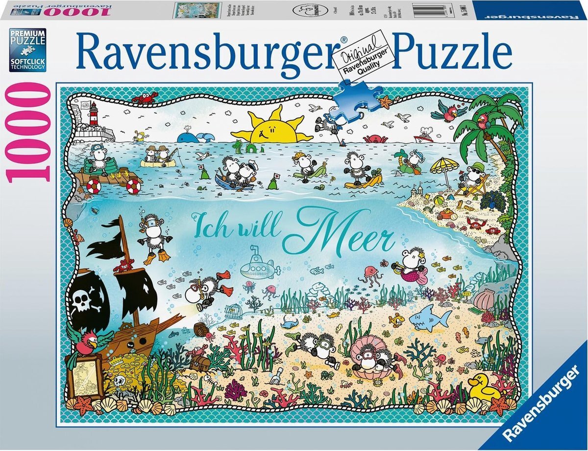 Ravensburger puzzel Sheepworld onderwater - legpuzzel - 1000 stukjes