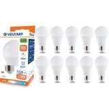 LED-lamp, standaard A60, E27-fitting, 15W (1520 lumen komt overeen met 100W), warm wit licht 3000K, SMD-technologie, 200° bundel, verpakking van 10 lampen