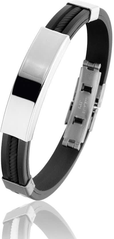 Montebello Armband Runcaria - Heren - 316L Staal - Siliconen - 20 cm