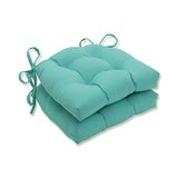 Pillow Perfect Outdoor | Indoor Hockley Teal Omkeerbare Stoel Pad (Set van 2), 15,5 X 14,5 X 3,5, Blauw