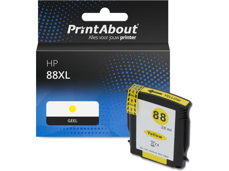 PrintAbout Inktcartridge 88XL (C9393AE) Geel Hoge capaciteit geschikt voor HP