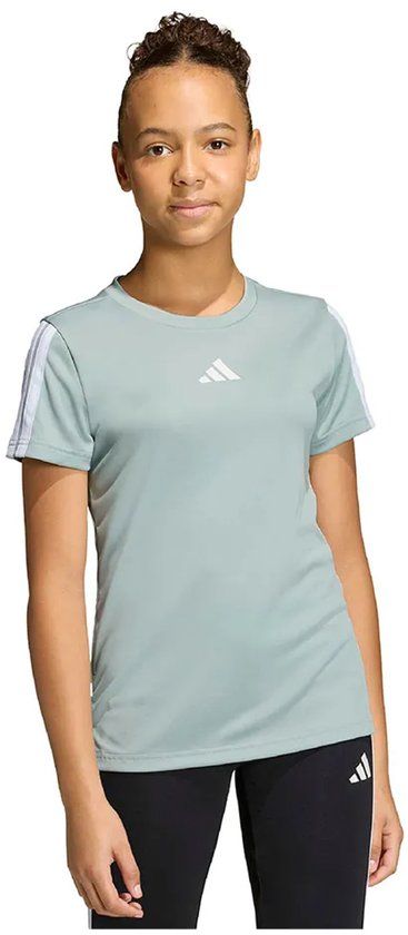 Adidas Training Essentials 3 Stripes T-shirt Meisjes Wonder Sage / White
