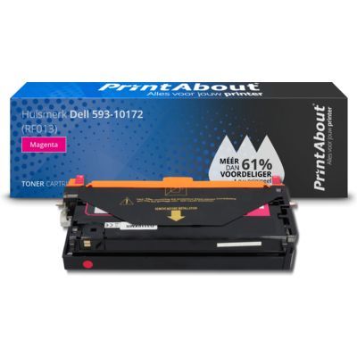 PrintAbout Huismerk Dell 593-10172 (RF013) Toner Magenta | 9000 Pagina's | Compatibel