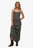 Superdry Maxi-slipdress met schuine snede - Dames - Jurken - Viscose - UK14-EU42 - Grijs Animal Print