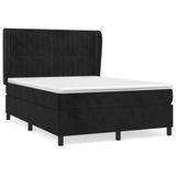 vidaXL Boxspringbed met matras, fluweel, zwart, 140x190 cm
