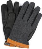 Hestra Handschoen Wool Tricot Leer Antraciet Zwart - Maat 10 - Heren