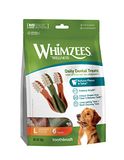 WHIMZEES Tandenborstels L, 6 Stuks – Tandverzorging, Maat L | Lang Kauwplezier, Hondensnack voor Grote Honden, Natuurlijk & Graanvrij, Vegetarisch, Zonder Toegevoegde Suiker