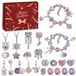 Bijoux calendrier de l'avent filles - 22 perles et pendentifs - 2 bracelets - 2 colliers