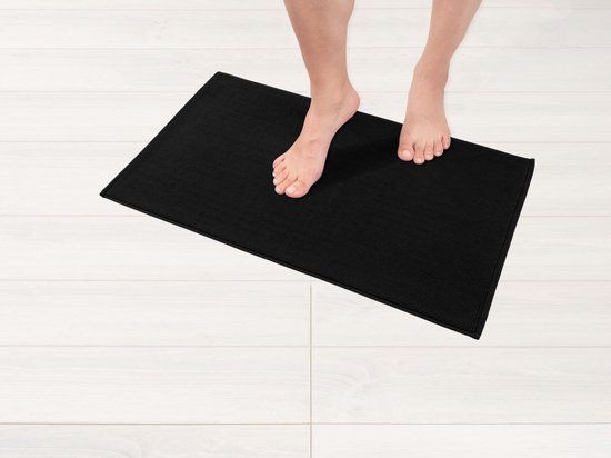 Hammetex 100% katoenen antislip badmat, 43x61 cm, zwart