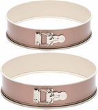 Patisse Set van 2x Ronde anti-aanbak springvorm/taartvormen rose goud 22 en 28 cm
