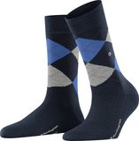 Burlington Marylebone gedessineerd wol sokken dames blauw - maat 36-41