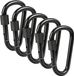 Nuvance Karabijnhaak - 5 stuks - Zwart - 77mm - Aluminium