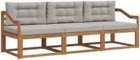 vidaXL Acacia Hout Buiten Bank Set 3-delig Natuurlijk en Lichtgrijs