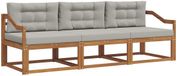 vidaXL Acacia Hout Buiten Bank Set 3-delig Natuurlijk en Lichtgrijs