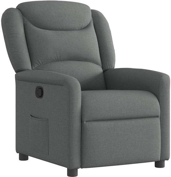 vidaXL Fauteuil verstelbaar stof donkergrijs