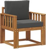 vidaXL Tuinbank Massief Acaciahout en Polyester Naturel