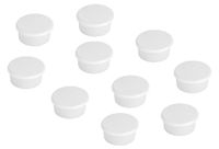 FRANKEN HM10 09 Ronde magneetjes, voor magneetbord, whiteboard of koelkast op kantoor, school of huishouden, 10 stuks, wit, 13 mm