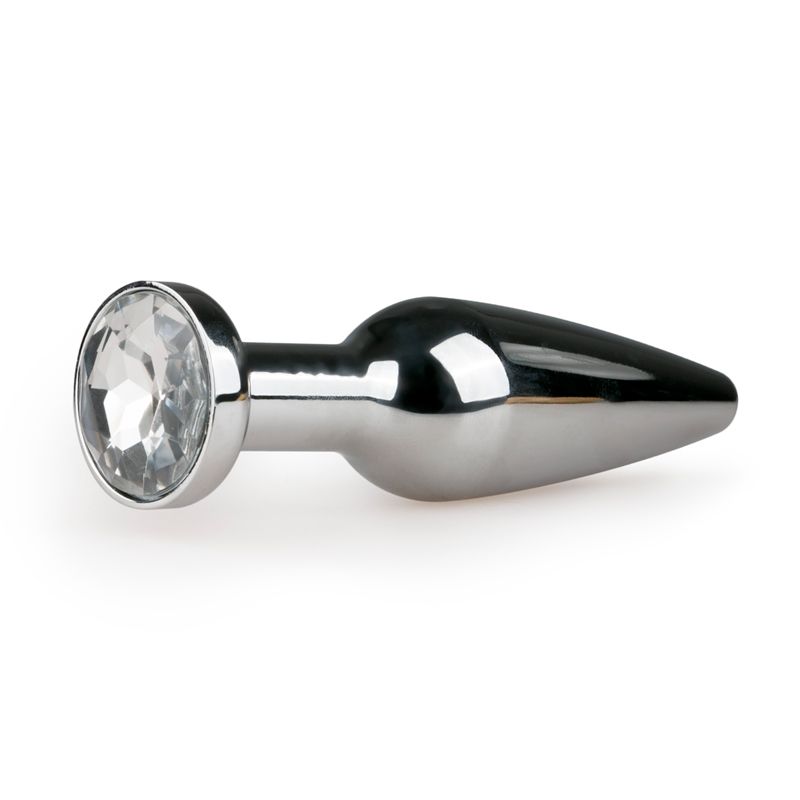 Easytoys Anal Collection Metalen buttplug met diamant zilverkleurig