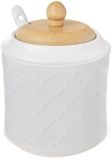 Orion WhiteLine Serie - Porseleinen Suikerpot - Bamboe Deksel - 350ml