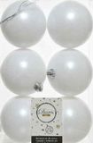 Decoris Boules de Noël - 42x pc - blanc - D8 cm - plastique - mat/brillant