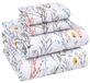 Ruvanti 100% Katoenen Lakens, Queen Size Set, 4-delig, Zacht en Ademend Percal Weave Beddengoed, Diepe Zakje 40,6 cm, Hotel Standaard, Knapperig Koel Gevoelig, Duurzaam, Perfect Bloemen Beddengoed