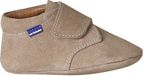 Vertbaudet Leren babyslofjes met klittenband beige
