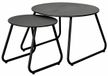 HowHomely Table basse, table d'appoint, set de 2, métal, noir, style industriel, salon