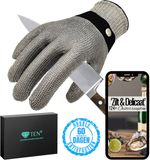 TEN® Maat XL Oesterhandschoen RVS Signature – Inclusief eBook 124 Oesterrecepten – Zwart