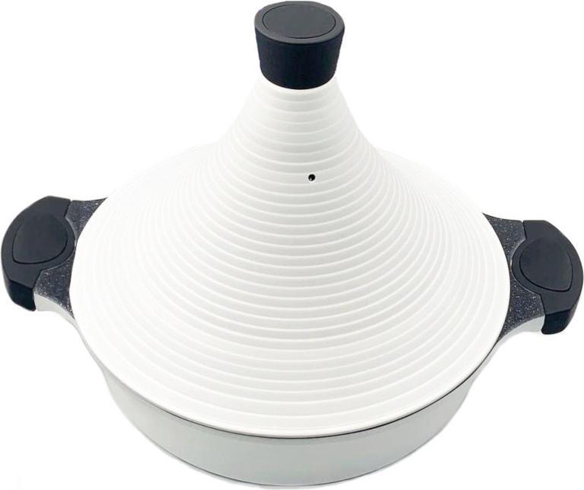 Hakal Line Hakal Aluminium Tajine inductie| Tagine Agadir | Geschikt voor 4-8 personen - Inductie - Wit